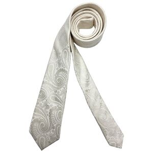 🆕MOSS 1881 Ivory Paisley Silk DESIGNER Tie